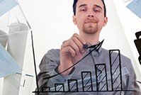 Man drawing graph