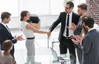 Group at an offboarding meeting