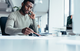 Independent Contractor at desk working