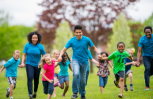 nonprofit camp counselors and kids
