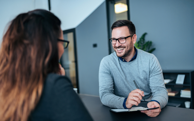 Job interview between manager and potential new hire.