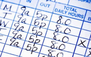 Filled out timesheet.