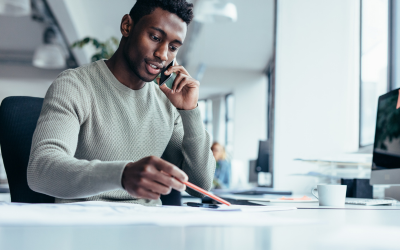 Independent Contractor at desk working