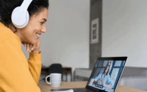 Video meeting between employee and employer