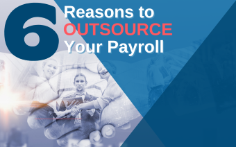 Front page of presentation with title "6 Reasons to Outsource Your Payroll"