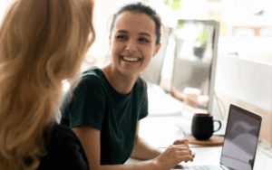Employer working with intern