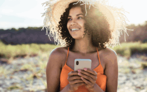 Woman utilizing vacation time