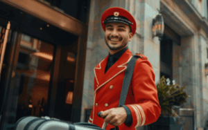 Hospitality challenges showing hotel bellman