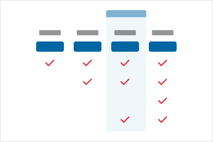 Icon of a comparative table