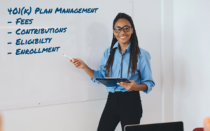 401k lesson on whiteboard