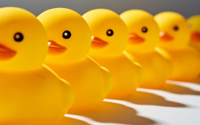Rubber duckies in a row